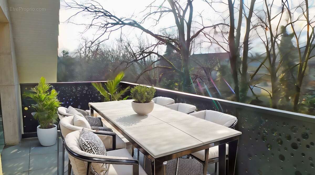 Terrasse avec home Staging - Appartement à GRESY-SUR-AIX