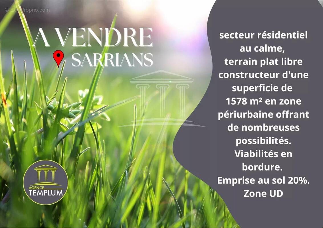 Terrain à SARRIANS